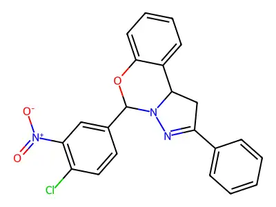 5-(4-Chloro-3-nitrophenyl)-2-phenyl-1,10b-dihydropyrazolo[1,5-c][1,3]benzoxazine structure