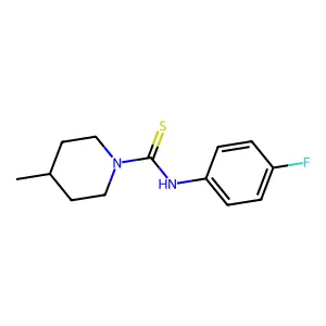 N-(4-fluorophenyl)-4-methyl-1-piperidinecarbothioamide structure