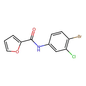 N-(4-bromo-3-chlorophenyl)-2-furamide structure