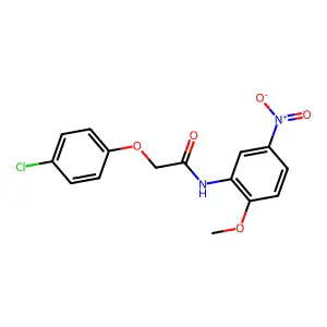 2-(4-chlorophenoxy)-N-(2-methoxy-5-nitrophenyl)acetamide structure