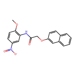 N-(2-methoxy-5-nitrophenyl)-2-(2-naphthyloxy)acetamide structure