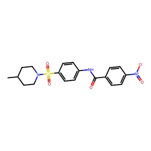 N-{4-[(4-methyl-1-piperidinyl)sulfonyl]phenyl}-4-nitrobenzamide structure