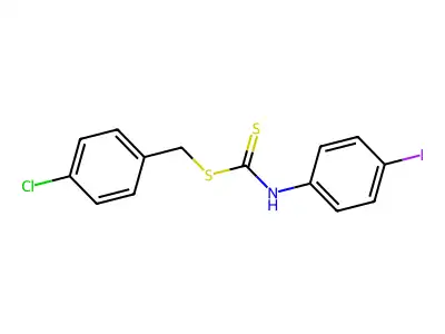 Carbanilic acid, p-iododithio-, p-chlorobenzyl ester structure