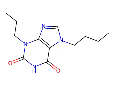 7-butyl-3-propyl-2,3,6,7-tetrahydro-1H-purine-2,6-dione structure