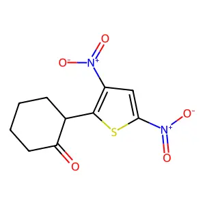 2-(3,5-Dinitrothiophen-2-yl)cyclohexan-1-one structure