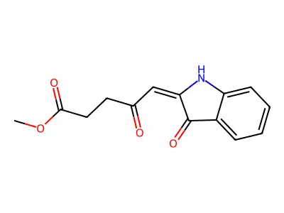 methyl 4-oxo-5-(3-oxo-1H-indol-2-ylidene)pentanoate structure