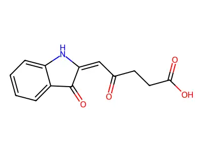 4-oxo-5-(3-oxo-1H-indol-2-ylidene)pentanoic acid structure