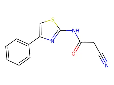 2-cyano-N-(4-phenyl-1,3-thiazol-2-yl)acetamide structure