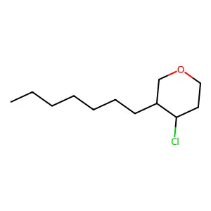 Pyran, 4-chloro-3-heptyltetrahydro- structure