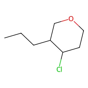 Pyran, 4-chloro-3-propyltetrahydro- structure