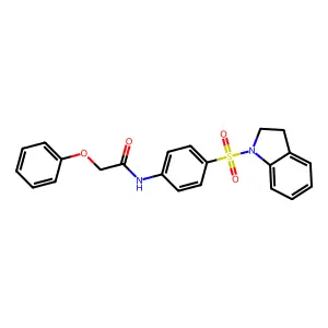 N-[4-(2,3-dihydro-1H-indol-1-ylsulfonyl)phenyl]-2-phenoxyacetamide structure