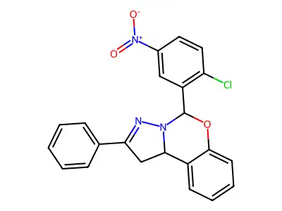 5-(2-Chloro-5-nitrophenyl)-2-phenyl-1,10b-dihydropyrazolo[1,5-c][1,3]benzoxazine structure
