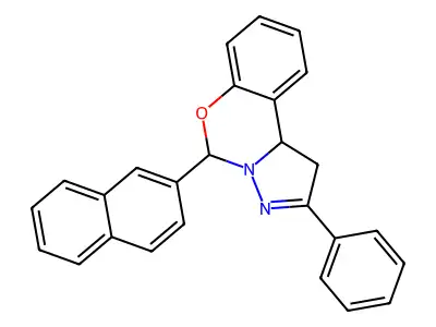 5-(2-Naphthyl)-2-phenyl-1,10b-dihydropyrazolo[1,5-c][1,3]benzoxazine structure