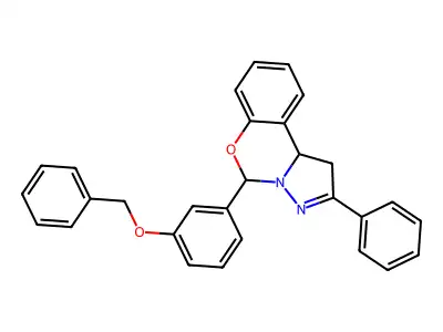 5-[3-(Benzyloxy)phenyl]-2-phenyl-1,10b-dihydropyrazolo[1,5-c][1,3]benzoxazine structure