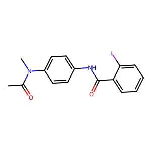 N-{4-[acetyl(methyl)amino]phenyl}-2-iodobenzamide structure
