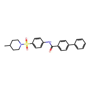 N-{4-[(4-methyl-1-piperidinyl)sulfonyl]phenyl}-4-biphenylcarboxamide structure