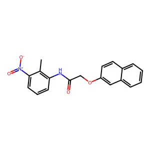 N-(2-methyl-3-nitrophenyl)-2-(2-naphthyloxy)acetamide structure