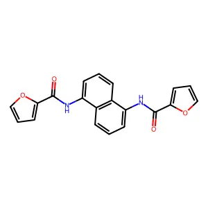 N-[5-(2-furoylamino)-1-naphthyl]-2-furamide structure