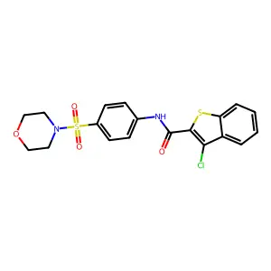 3-chloro-N-[4-(4-morpholinylsulfonyl)phenyl]-1-benzothiophene-2-carboxamide structure