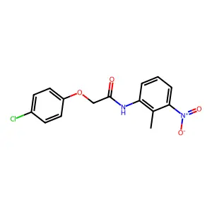2-(4-chlorophenoxy)-N-(2-methyl-3-nitrophenyl)acetamide structure