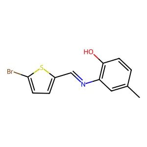 2-{[(5-Bromo-2-thienyl)methylene]amino}-4-methylphenol structure