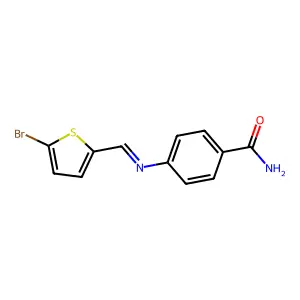 Benzamide, 4-(5-bromo-2-thenylidenamino)- structure