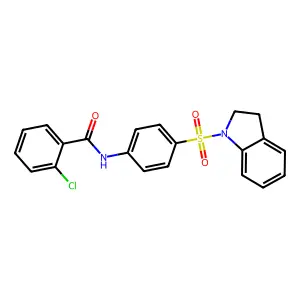 2-chloro-N-[4-(2,3-dihydro-1H-indol-1-ylsulfonyl)phenyl]benzamide structure