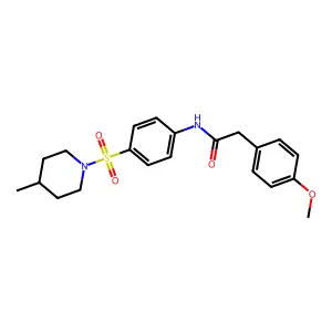 2-(4-methoxyphenyl)-N-{4-[(4-methylpiperidin-1-yl)sulfonyl]phenyl}acetamide structure