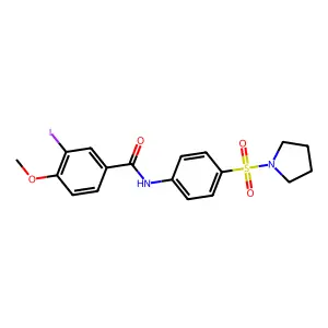 3-iodo-4-methoxy-N-[4-(1-pyrrolidinylsulfonyl)phenyl]benzamide structure