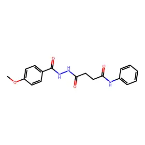 4-[2-(4-methoxybenzoyl)hydrazino]-4-oxo-N-phenylbutanamide structure