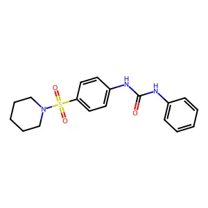 N-phenyl-N'-[4-(1-piperidinylsulfonyl)phenyl]urea structure