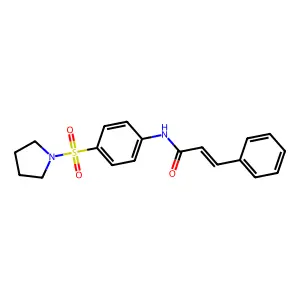 (E)-3-phenyl-N-(4-pyrrolidin-1-ylsulfonylphenyl)prop-2-enamide structure