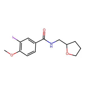 3-Iodo-4-methoxy-N-(tetrahydro-furan-2-ylmethyl)-benzamide structure