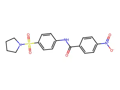 4-Nitro-N-[4-(pyrrolidine-1-sulfonyl)-phenyl]-benzamide structure