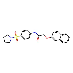 2-(2-naphthyloxy)-N-[4-(1-pyrrolidinylsulfonyl)phenyl]acetamide structure