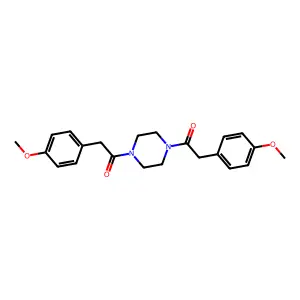 1,4-Bis[(4-methoxyphenyl)acetyl]piperazine structure