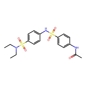N-{4-[({4-[(diethylamino)sulfonyl]phenyl}amino)sulfonyl]phenyl}acetamide structure