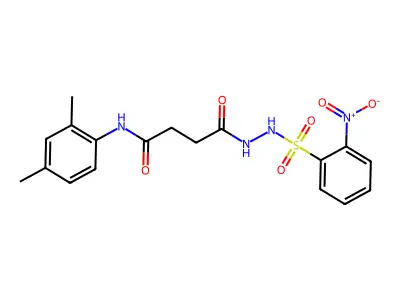 N-(2,4-dimethylphenyl)-4-{2-[(2-nitrophenyl)sulfonyl]hydrazino}-4-oxobutanamide structure