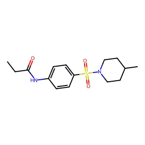 N-{4-[(4-methyl-1-piperidinyl)sulfonyl]phenyl}propanamide structure