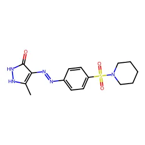 5-methyl-4-{[4-(1-piperidinylsulfonyl)phenyl]hydrazono}-2,4-dihydro-3H-pyrazol-3-one structure