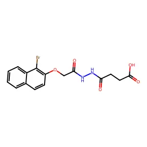 4-(2-{[(1-Bromo-2-naphthyl)oxy]acetyl}hydrazino)-4-oxobutanoic acid structure