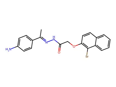 N'-[(E)-1-(4-Aminophenyl)ethylidene]-2-[(1-bromo-2-naphthyl)oxy]acetohydrazide structure