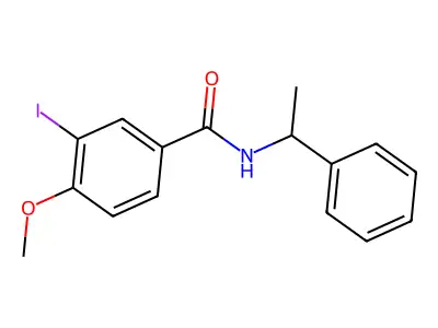3-iodo-4-methoxy-N-(1-phenylethyl)benzamide structure
