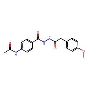 N-[4-({2-[(4-methoxyphenyl)acetyl]hydrazino}carbonyl)phenyl]acetamide structure