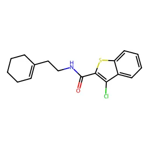 3-chloro-N-[2-(1-cyclohexen-1-yl)ethyl]-1-benzothiophene-2-carboxamide structure