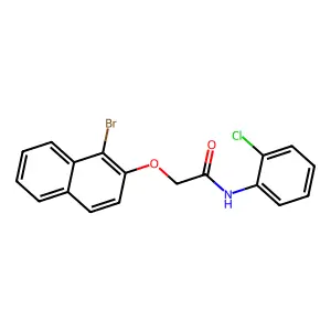 2-[(1-bromo-2-naphthyl)oxy]-N-(2-chlorophenyl)acetamide structure