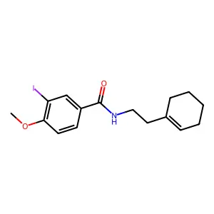 N-[2-(1-cyclohexen-1-yl)ethyl]-3-iodo-4-methoxybenzamide structure
