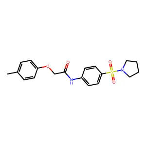 2-(4-methylphenoxy)-N-(4-pyrrolidin-1-ylsulfonylphenyl)acetamide structure