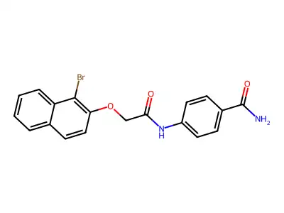 4-({[(1-Bromo-2-naphthyl)oxy]acetyl}amino)benzamide structure
