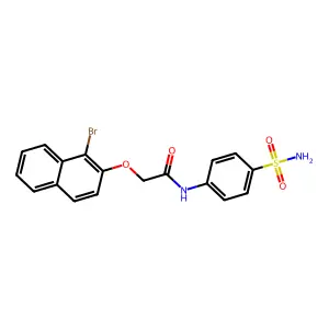 2-(1-bromo(2-naphthyloxy))-N-(4-sulfamoylphenyl)acetamide structure